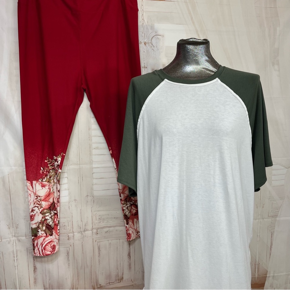 LuLaRoe 2XL Axel top with TC2 leggings